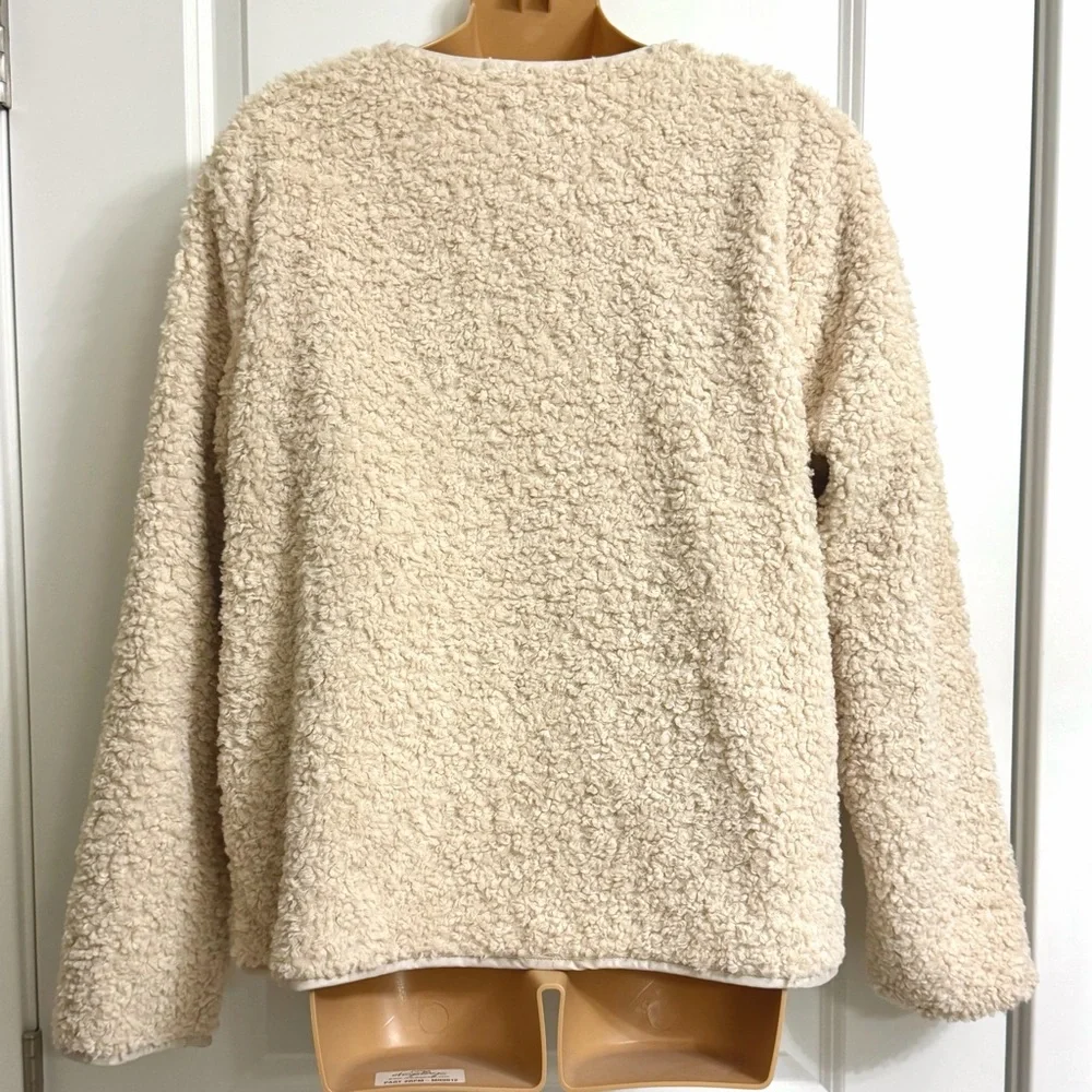 Old Navy Women's Beige Teddy Jacket - Picture 5 of 6